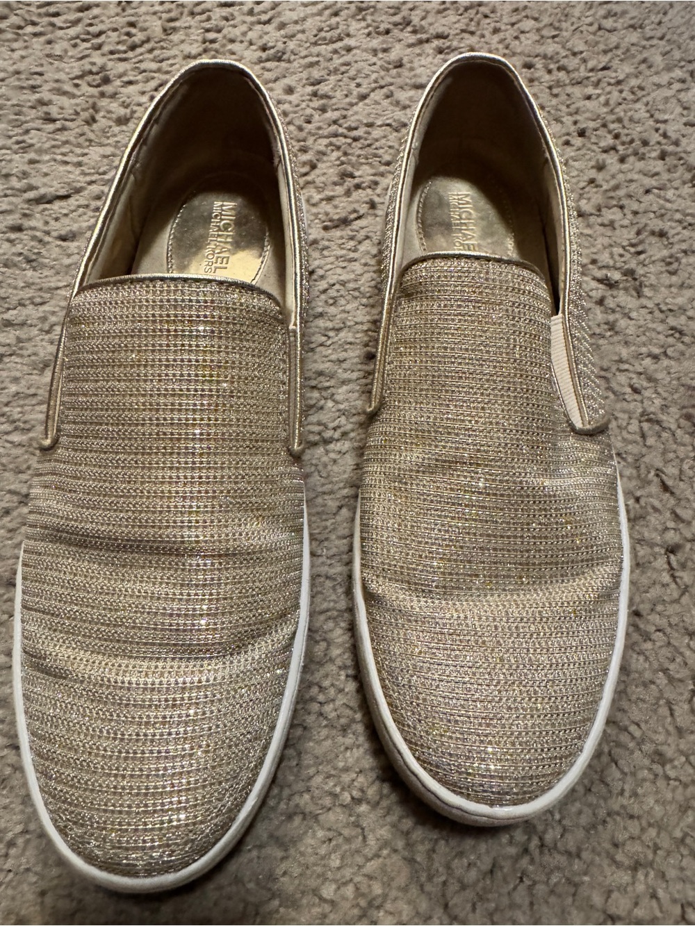 MICHAEL Michael Kors Women's Gold Slip-On Knit Sneakers